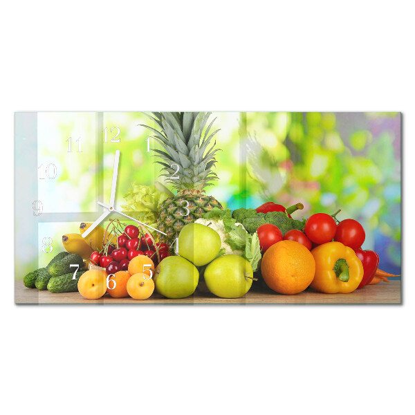 Horloge murale horizontale Légumes et fruits
