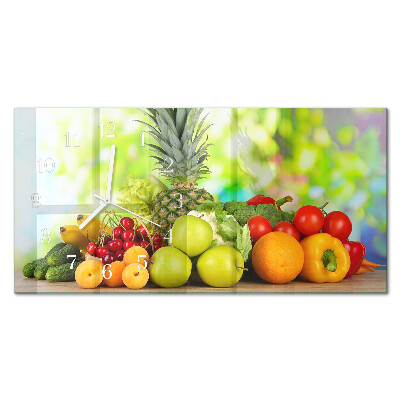 Horloge murale horizontale Légumes et fruits