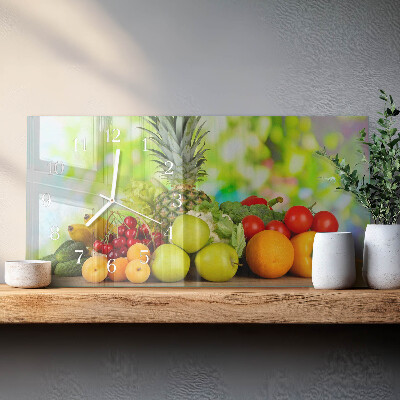 Horloge murale horizontale Légumes et fruits