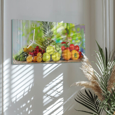 Horloge murale horizontale Légumes et fruits