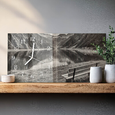 Horloge murale horizontale Montagnes en silence