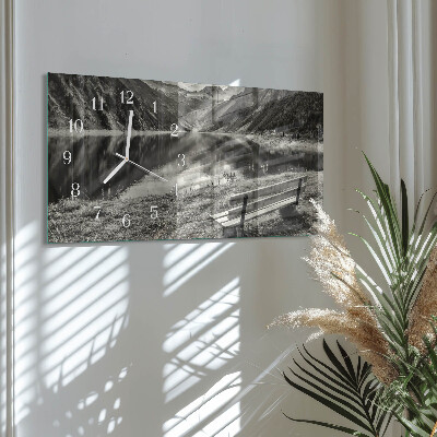 Horloge murale horizontale Montagnes en silence