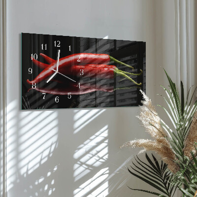 Horloge murale horizontale Piments forts