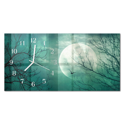 Horloge murale horizontale Globe argenté