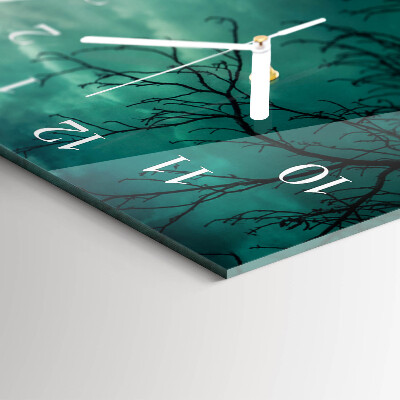 Horloge murale horizontale Globe argenté