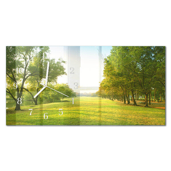 Horloge murale horizontale Nature verte
