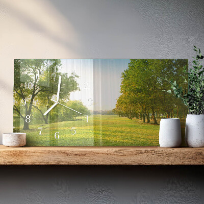 Horloge murale horizontale Nature verte