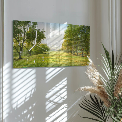 Horloge murale horizontale Nature verte