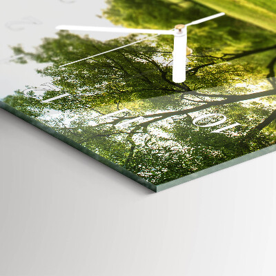 Horloge murale horizontale Nature verte