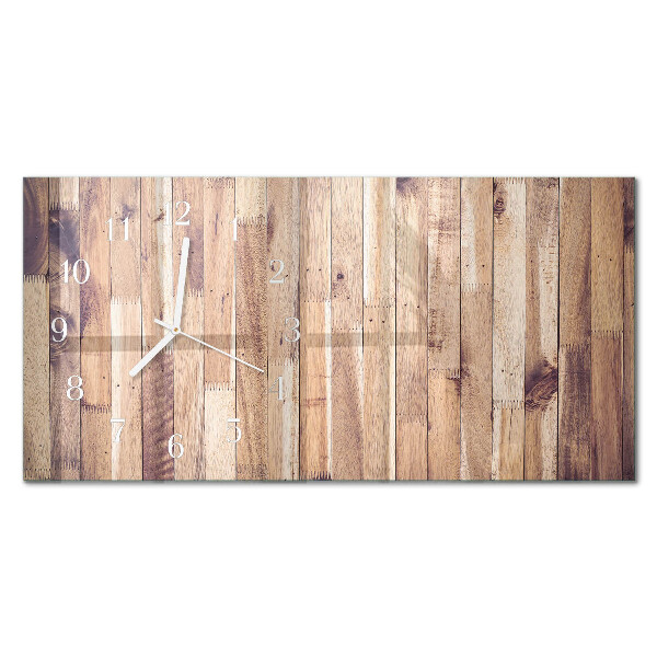 Horloge murale horizontale Planches de bois