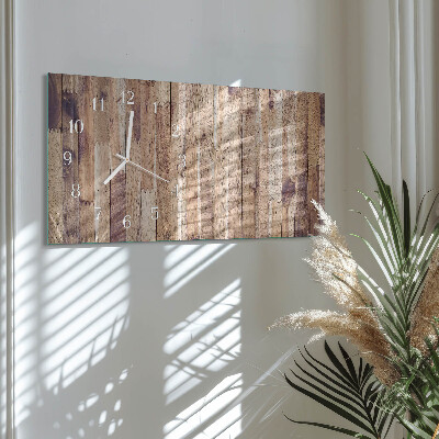 Horloge murale horizontale Planches de bois