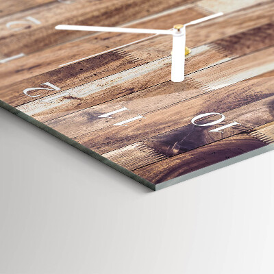 Horloge murale horizontale Planches de bois