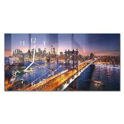 Horloge murale horizontale New york