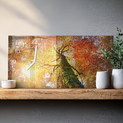 Horloge murale horizontale Saison d'automne