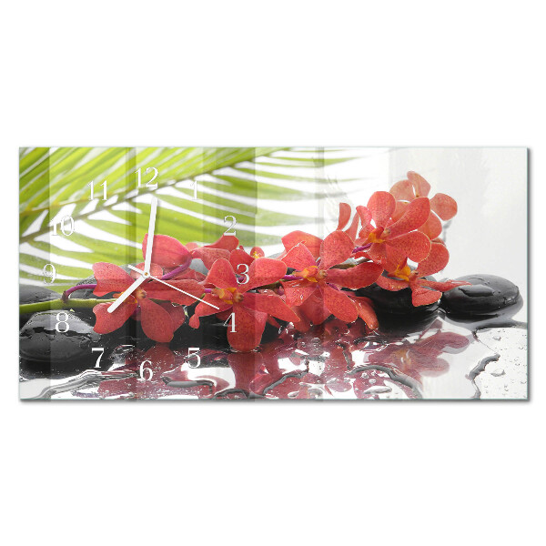 Horloge murale horizontale Bouquets et pierres
