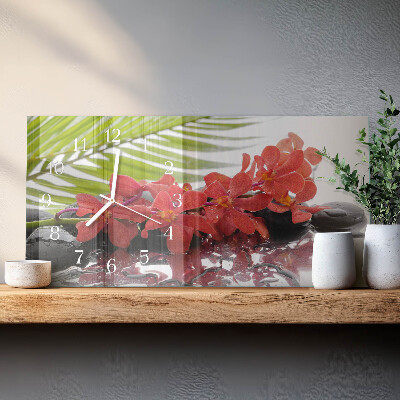 Horloge murale horizontale Bouquets et pierres