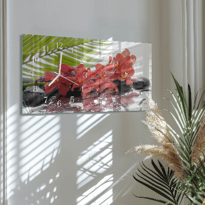 Horloge murale horizontale Bouquets et pierres