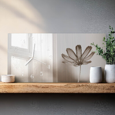 Horloge murale horizontale Une fleur a éclos