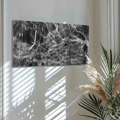 Horloge murale horizontale Marbre noir
