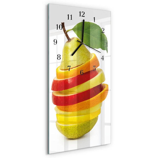 Horloge verticale en verre Fruit