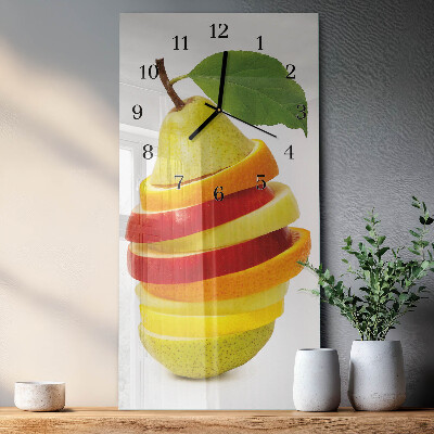 Horloge verticale en verre Fruit