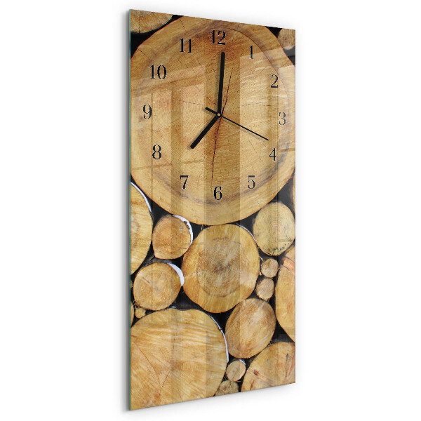 Horloge verticale en verre Bois