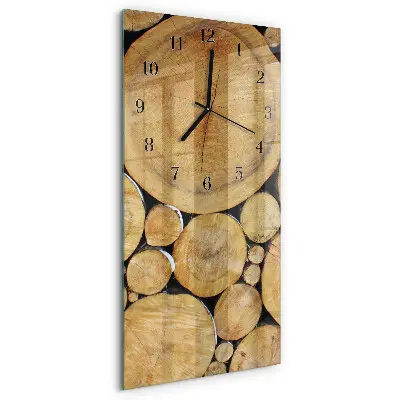 Horloge verticale en verre Bois