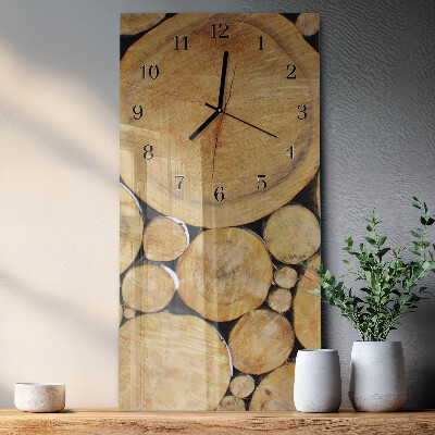 Horloge verticale en verre Bois