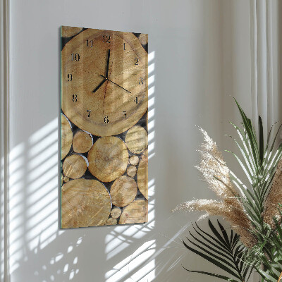 Horloge verticale en verre Bois
