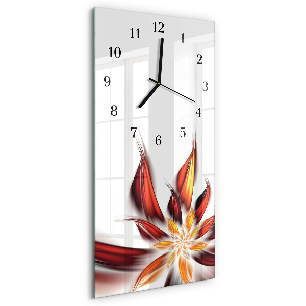 Horloge verticale en verre Fleur