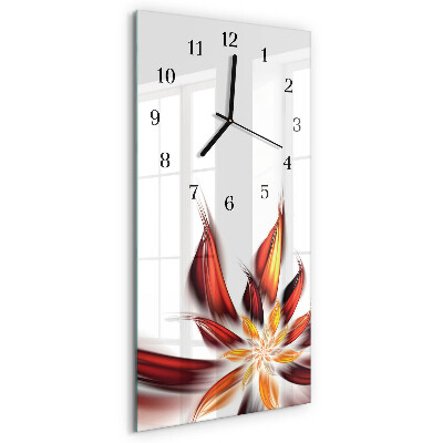 Horloge verticale en verre Fleur