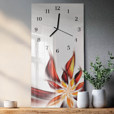 Horloge verticale en verre Fleur