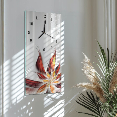 Horloge verticale en verre Fleur