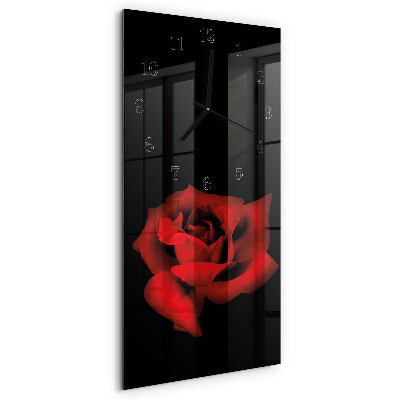 Horloge verticale en verre Rose