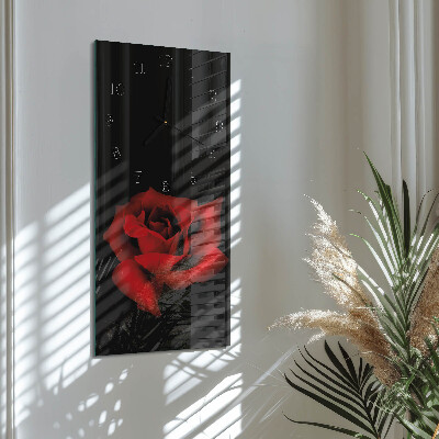 Horloge verticale en verre Rose