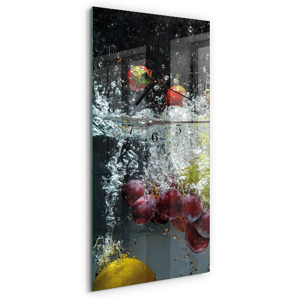 Horloge verticale en verre Fruit