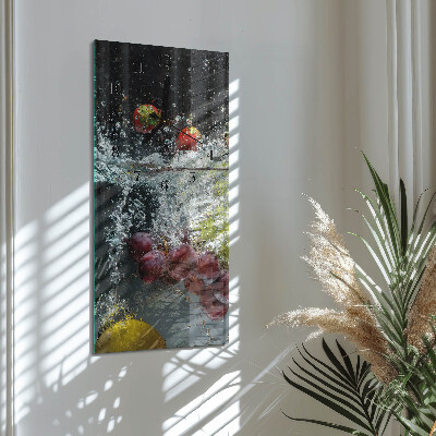 Horloge verticale en verre Fruit