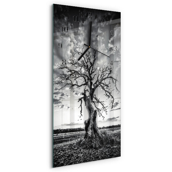 Horloge verticale en verre Arbre