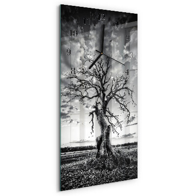 Horloge verticale en verre Arbre