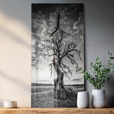 Horloge verticale en verre Arbre