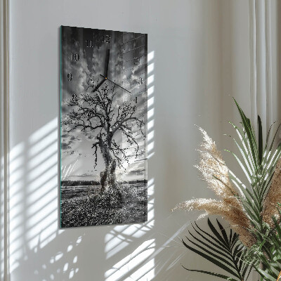 Horloge verticale en verre Arbre