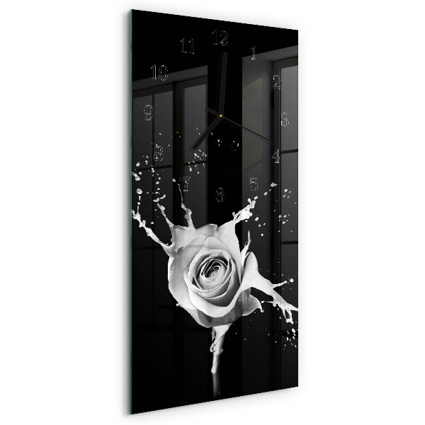 Horloge verticale en verre Rose