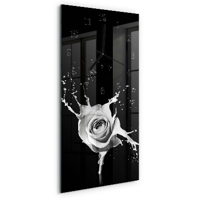 Horloge verticale en verre Rose