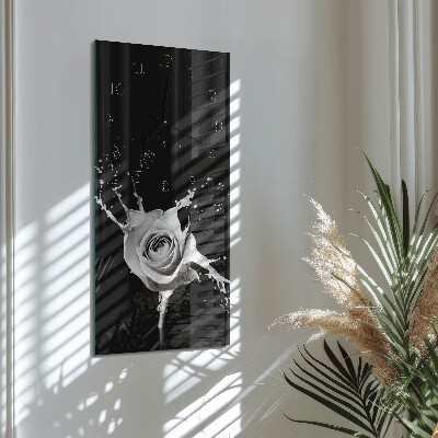 Horloge verticale en verre Rose