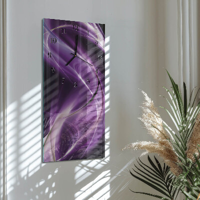 Horloge verticale en verre Flots