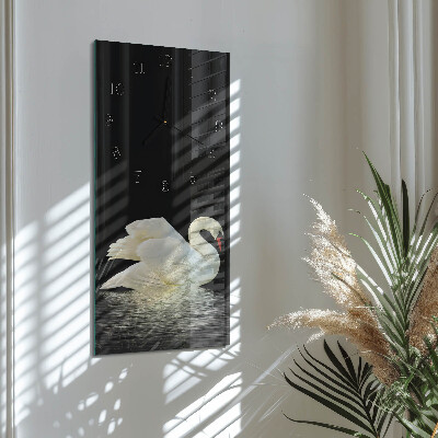 Horloge verticale en verre Cygne