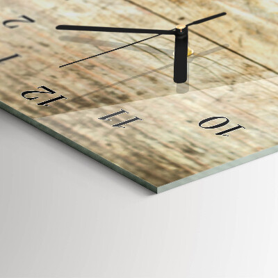 Horloge verticale en verre Bois avec des grains de café