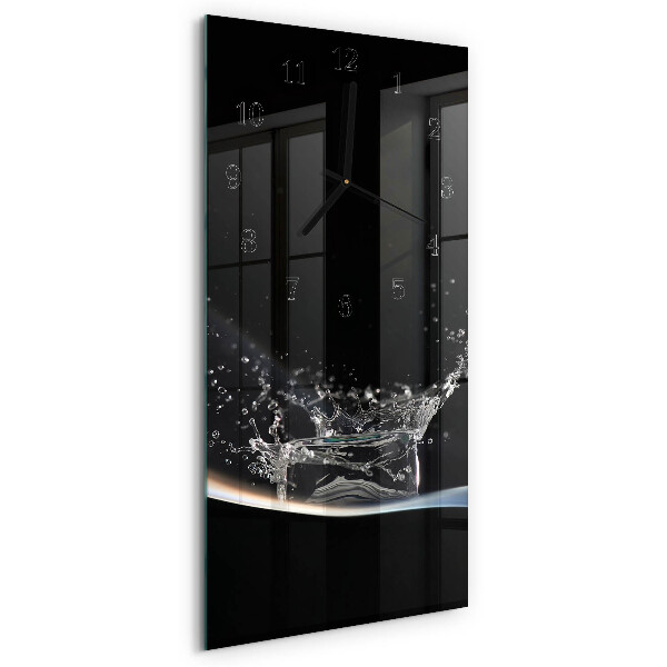 Horloge verticale en verre Eau