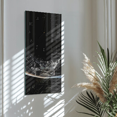 Horloge verticale en verre Eau