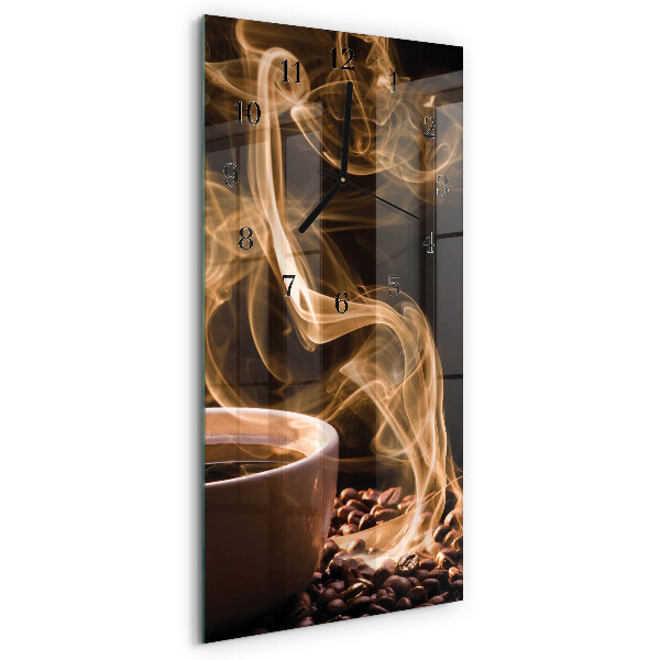 Horloge verticale en verre Une tasse de café